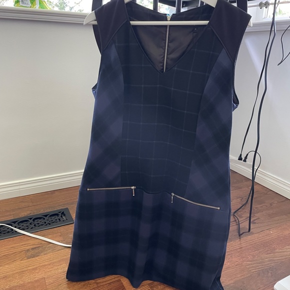 Next UK Women's Navy Tartan Pinafore Dress - Picture 4 of 5
